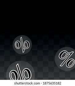 Luxury Vector Gold Percentage Sign Confetti on Transparent. Percent Sale Background. Business, Economics Print. Discount Illustration. Promotion Poster. Black Friday Banner. Special offer Template.