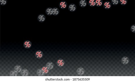 Luxury Vector Gold Percentage Sign Confetti on Transparent. Percent Sale Background. Business, Economics Print. Discount Illustration. Promotion Poster. Black Friday Banner. Special offer Template.