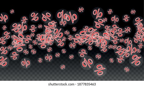 Luxury Vector Gold Percentage Sign Confetti on Transparent. Percent Sale Background. Business, Economics Print. Discount Illustration. Promotion Poster. Black Friday Banner. Special offer Template.