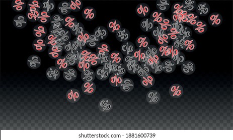 Luxury Vector Gold Percentage Sign Confetti on Transparent. Percent Sale Background. Business, Economics Print. Discount Illustration. Promotion Poster. Black Friday Banner. Special offer Template.
