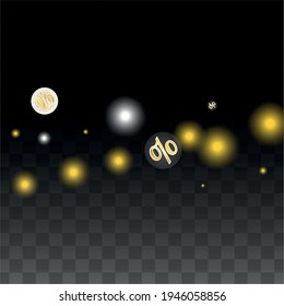 Luxury Vector Gold Percentage Sign Confetti on Transparent. Percent Sale Background. Business, Economics Print. Discount Illustration. Promotion Poster. Black Friday Banner. Special offer Template.
