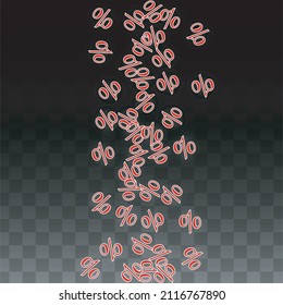 Luxury Vector Gold Percentage Sign Confetti on Transparent. Percent Sale Background. Business, Economics Print. Discount Illustration. Promotion Poster. Black Friday Banner. Special offer Template.