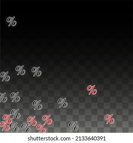Luxury Vector Gold Percentage Sign Confetti on Transparent. Percent Sale Background. Business, Economics Print. Discount Illustration. Promotion Poster. Black Friday Banner. Special offer Template.