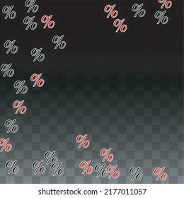Luxury Vector Gold Percentage Sign Confetti on Transparent. Percent Sale Background. Business, Economics Print. Discount Illustration. Promotion Poster. Black Friday Banner. Special offer Template.