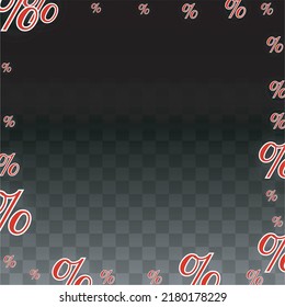 Luxury Vector Gold Percentage Sign Confetti on Transparent. Percent Sale Background. Business, Economics Print. Discount Illustration. Promotion Poster. Black Friday Banner. Special offer Template.
