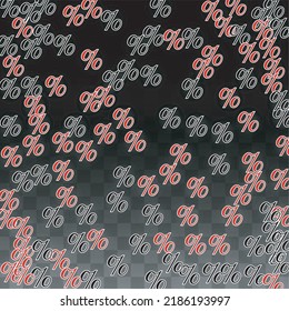 Luxury Vector Gold Percentage Sign Confetti on Transparent. Percent Sale Background. Business, Economics Print. Discount Illustration. Promotion Poster. Black Friday Banner. Special offer Template.
