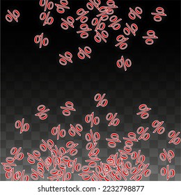 Luxury Vector Gold Percentage Sign Confetti on Transparent. Percent Sale Background. Business, Economics Print. Discount Illustration. Promotion Poster. Black Friday Banner. Special offer Template.