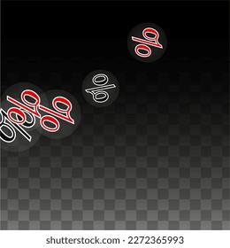Luxury Vector Gold Percentage Sign Confetti on Transparent. Percent Sale Background. Business, Economics Print. Discount Illustration. Promotion Poster. Black Friday Banner. Special offer Template.