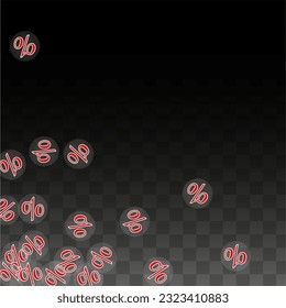 Luxury Vector Gold Percentage Sign Confetti on Transparent. Percent Sale Background. Business, Economics Print. Discount Illustration. Promotion Poster. Black Friday Banner. Special offer Template.