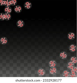 Luxury Vector Gold Percentage Sign Confetti on Transparent. Percent Sale Background. Business, Economics Print. Discount Illustration. Promotion Poster. Black Friday Banner. Special offer Template.