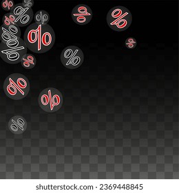 Luxury Vector Gold Percentage Sign Confetti on Transparent. Percent Sale Background. Business, Economics Print. Discount Illustration. Promotion Poster. Black Friday Banner. Special offer Template.