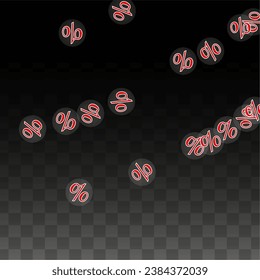 Luxury Vector Gold Percentage Sign Confetti on Transparent. Percent Sale Background. Business, Economics Print. Discount Illustration. Promotion Poster. Black Friday Banner. Special offer Template.