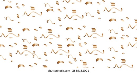 Luxury vector Golden confetti isolated on white background. Scatter gradient with gold confetti on dark backdrop. Glamour falling glitter. New year wallpaper .brochure template. Cover texture design.	