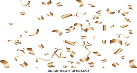 Luxury vector Golden confetti isolated on white background. Scatter gradient with gold confetti on dark backdrop. Glamour falling glitter. New year wallpaper .brochure template. Cover texture design.	