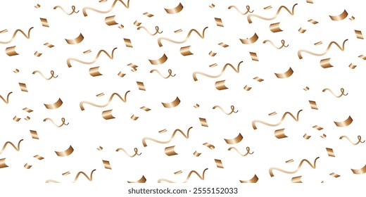 Luxury vector Golden confetti isolated on white background. Scatter gradient with gold confetti on dark backdrop. Glamour falling glitter. New year wallpaper .brochure template. Cover texture design.	