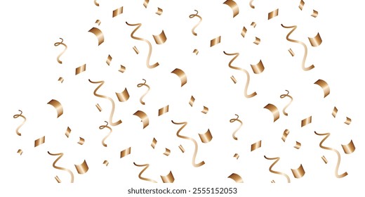 Luxury vector Golden confetti isolated on white background. Scatter gradient with gold confetti on dark backdrop. Glamour falling glitter. New year wallpaper .brochure template. Cover texture design.	