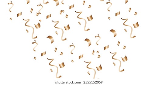 Luxury vector Golden confetti isolated on white background. Scatter gradient with gold confetti on dark backdrop. Glamour falling glitter. New year wallpaper .brochure template. Cover texture design.	