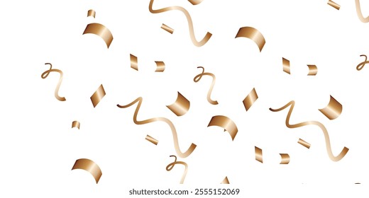 Luxury vector Golden confetti isolated on white background. Scatter gradient with gold confetti on dark backdrop. Glamour falling glitter. New year wallpaper .brochure template. Cover texture design.	