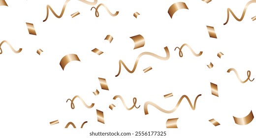 Luxury vector Golden confetti isolated on white background. Scatter gradient with gold confetti on dark backdrop. Glamour falling glitter. New year wallpaper .brochure template. Cover texture design.	