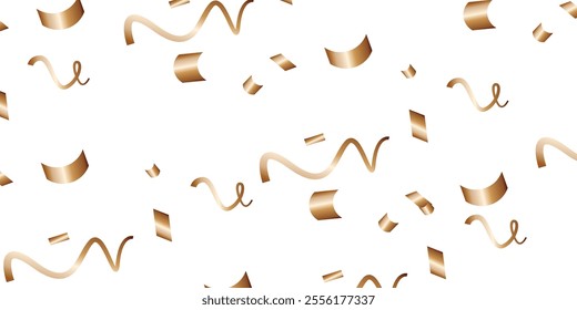 Luxury vector Golden confetti isolated on white background. Scatter gradient with gold confetti on dark backdrop. Glamour falling glitter. New year wallpaper .brochure template. Cover texture design.	