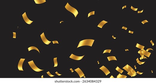 Luxury vector Golden confetti isolated on white background. Scatter gradient with gold confetti on dark backdrop. Glamour falling glitter. New year wallpaper .brochure template. Cover texture design.