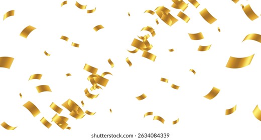 Luxury vector Golden confetti isolated on white background. Scatter gradient with gold confetti on dark backdrop. Glamour falling glitter. New year wallpaper .brochure template. Cover texture design.