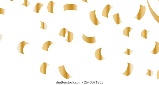 Luxury vector Golden confetti isolated on white background. Scatter gradient with gold confetti on dark backdrop. Glamour falling glitter. New year wallpaper .brochure template. Cover texture design.
