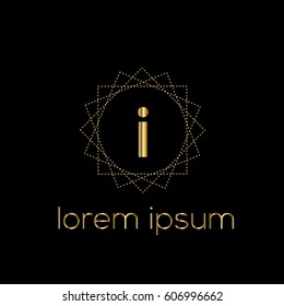 Luxury vector golden logo template letter i