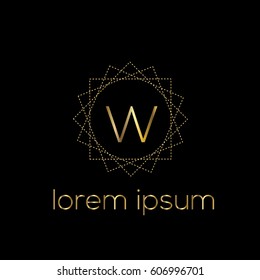 Luxury vector golden logo template letter W