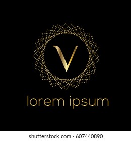 Luxury vector golden logo template letter V
