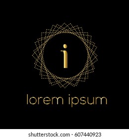 Luxury vector golden logo template letter i