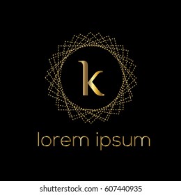 Luxury vector golden logo template letter k
