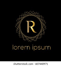 Luxury vector golden logo template letter R