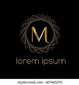 Luxury vector golden logo template letter M