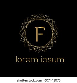 Luxury vector golden logo template letter F