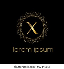 Luxury vector golden logo template letter X
