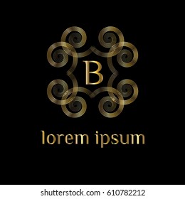 Luxury vector golden monogram letter B