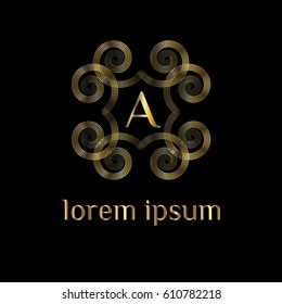 Luxury vector golden monogram letter A