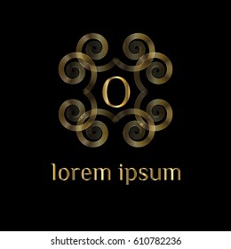 Luxury vector golden monogram letter O