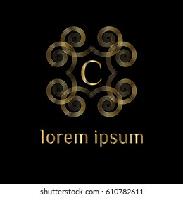 Luxury vector golden monogram letter C