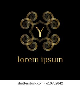 Luxury vector golden monogram letter Y
