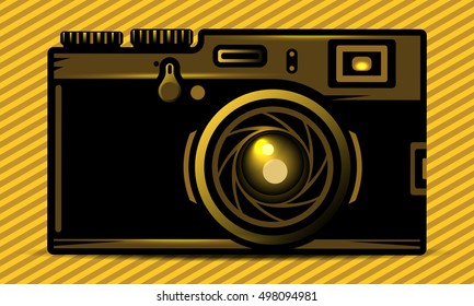 Luxury vector golden photo camera