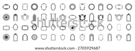 Luxury Vector Graphic Resource. Elegant Vintage Frame Shapes, Antique Monogram Badges, and Flourish Ornament Elements