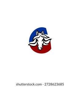 Logotipo da cabeça do cavalo vetor de luxo com letra G do alfabeto. Projetado para marcas sofisticadas, logotipos equestres, equipes de corrida, identidade ocidental, tipografia premium e conceitos visuais elegantes.