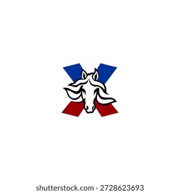 Logotipo de cabeza de caballo de Vector de lujo con letra X alfabeto. Diseñado para marcas de alta gama, logotipos ecuestres, Equipos de carreras, identidad occidental, tipografía premium y conceptos visuales elegantes.
