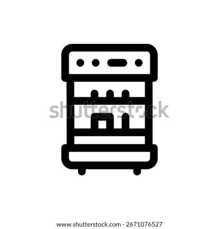 Luxury vector icon of minibar fridge in hotel room, ideal for hospitality, travel, and amenity designs