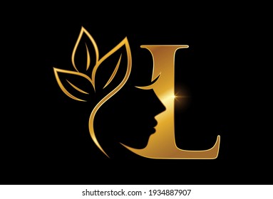 A Luxury Vector Illustration of Golden Beauty Initial Letter L Monogram Logo Sign