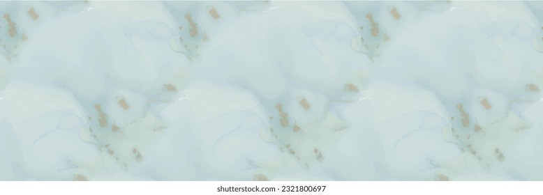 Luxury Vector Ink Canvas. Fluid Seamless Texture. Metal Alcohol Ink Watercolor. Green Marble Watercolor. Gold Oriental Background. Blue Ink Paint. Marble Foil Water Color. Luxury Seamless Template.