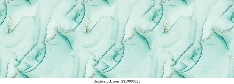 Luxury Vector Ink Marble. Foil Seamless Background. Green Marble Watercolor. Fluid Seamless Repeat. Copper Water Color Watercolor. Marble Gold Alcohol Ink. Blue Ink Paint. Vector Abstract Template.