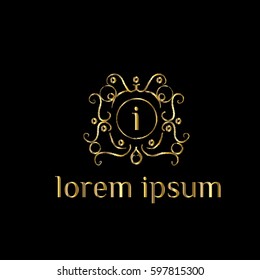 Luxury vector logo letter i